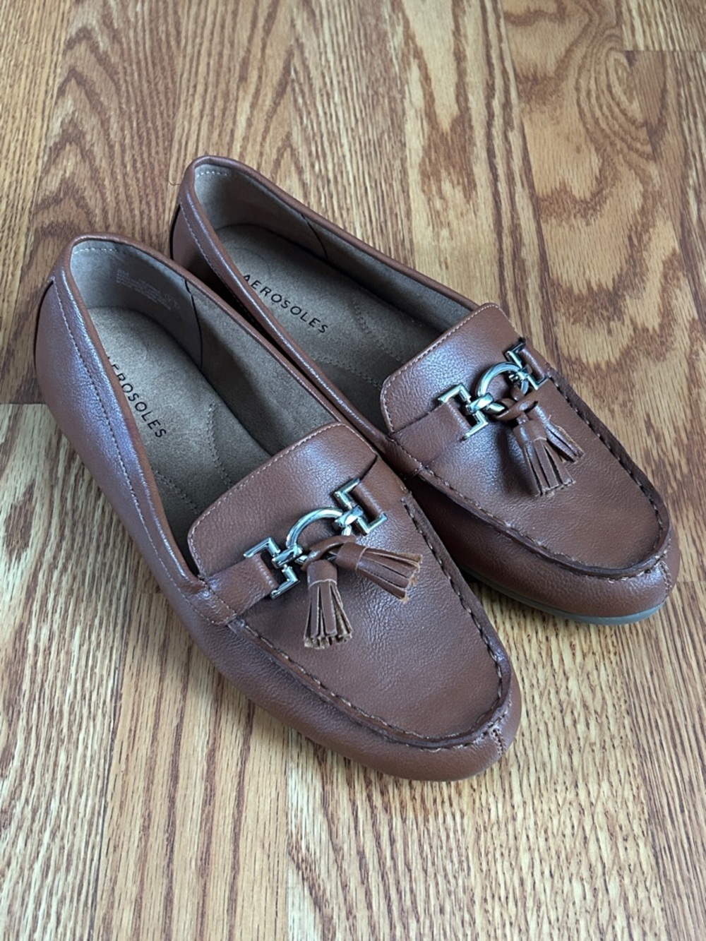 Aerosoles Deanna Loafer Tassel Bit Detail Slip-On Shoes Cognac Brown Size 8M